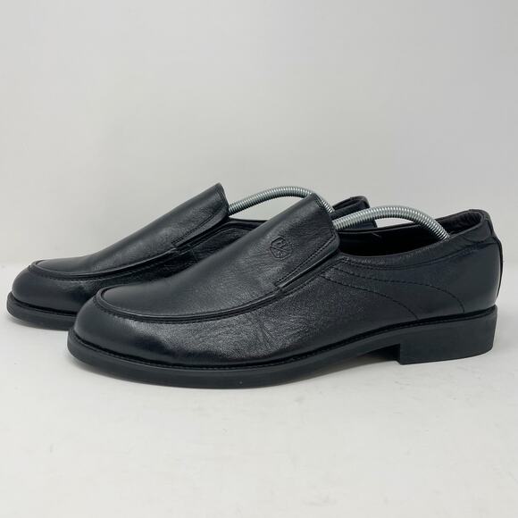 Harson Black Leather Loafers Slip On Driving Shoes Mens Size 270KR 10 US - Picture 1 of 9